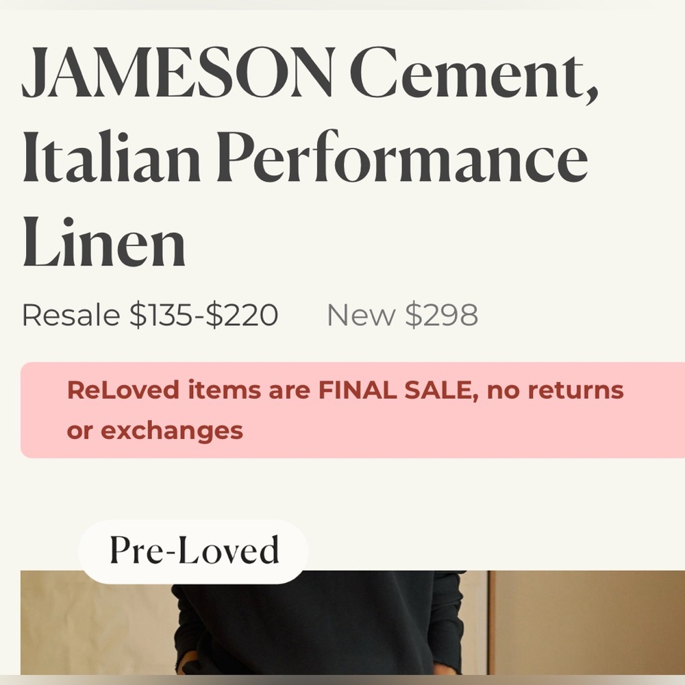 Frank & Eileen Jameson Italian Performance Linen cropped jogger pants - Picture 12 of 12